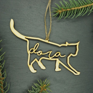 Personalized Christmas Plywood Cats Ornament - Customized Decoration Gift