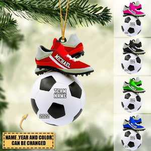 Personalized Football with Shoes Flat Ornament - Gift For Football Soccer Lovers
