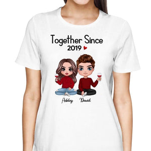 Doll Couple Sitting Valentine’s Day Gift For Him For Her Personalized Shirt