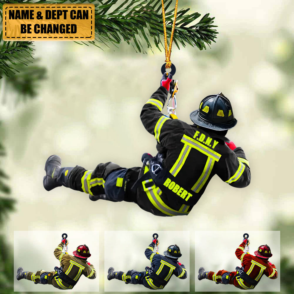 New Release Personalized Firefighter Christmas Two Sided Ornament