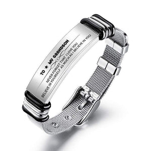 To My Grandson - Believe In Yourself - Stainless Steel Bracelet