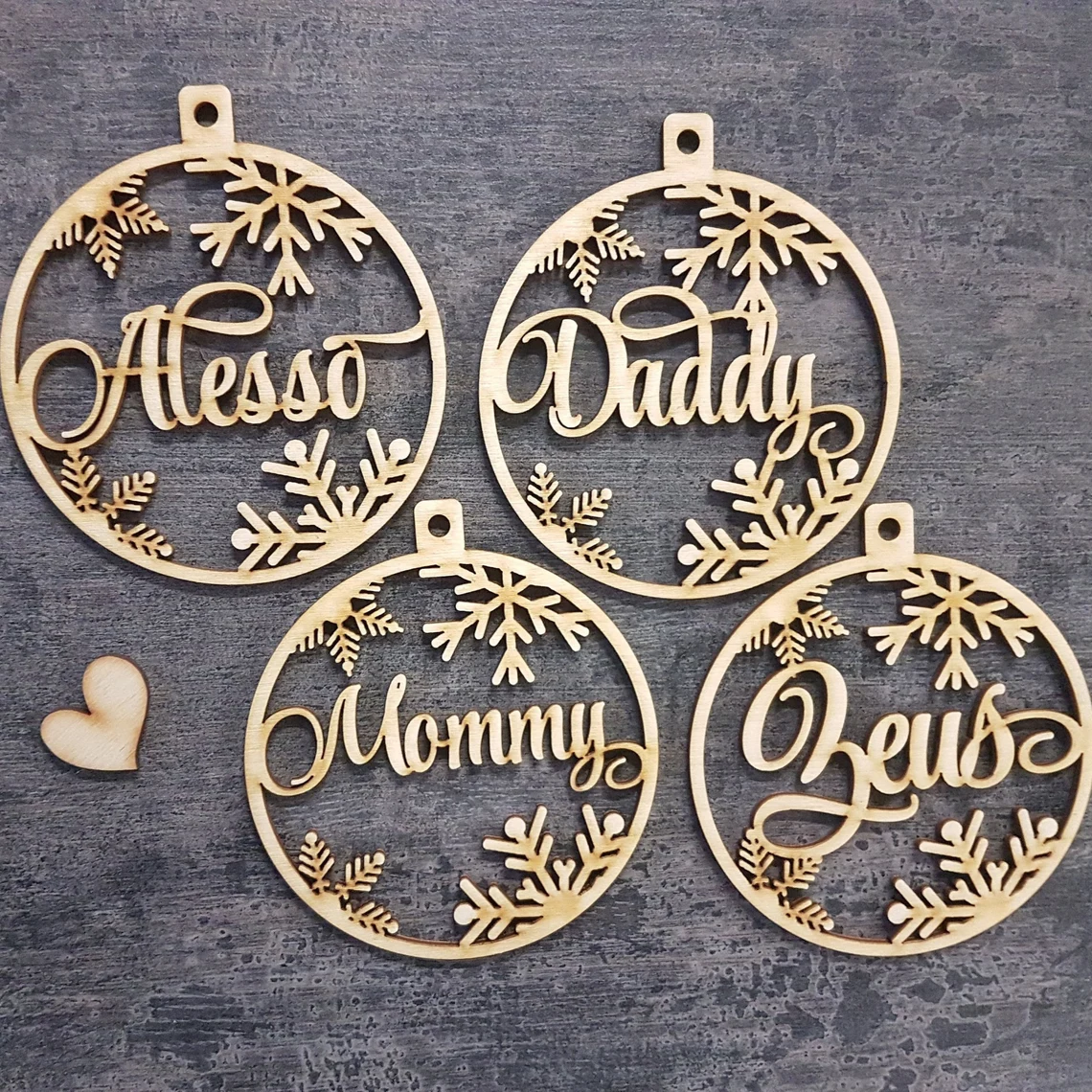 Personalized Christmas Plywood Ornament - Customized Decoration Gift