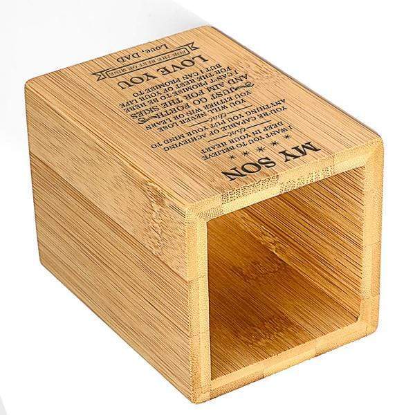 Dad To Son - You Will Never Lose - Bamboo Desk Pen Holder
