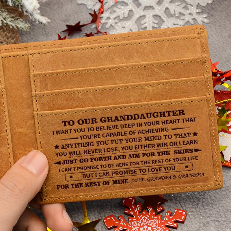 To Our GrandDaughter - Genuine Premium Leather Card Wallet