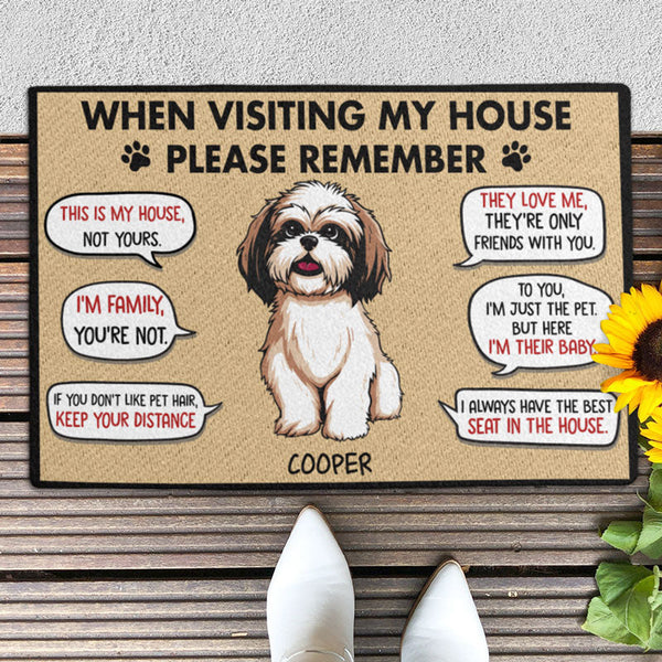 Dog Welcome Mat | Personalized Dog Doormats | Pet Doormat | When Visiting  My House Please Remember Dog Mat - Magic Exhalation
