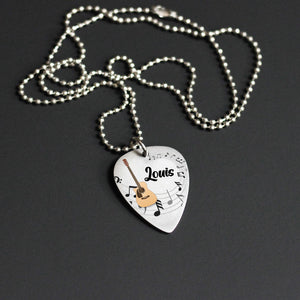 Personalized Guitar Pick Necklace - Name and Guitar Can Be Chaned