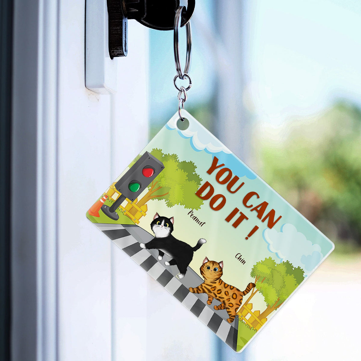 Good Morning Human Servant - Gift For Cat Mom, Cat Dad - Personalized Custom Acrylic Keychain