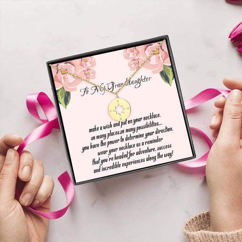 To My Granddaughter - Going Place - Compass Necklace