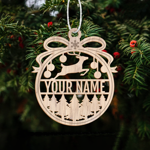 Personalized Christmas Plywood Ornament - Customized Decoration Gift