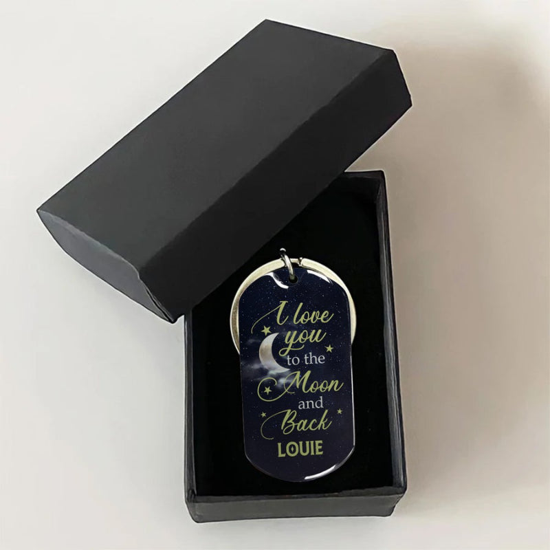 LOVE YOU TO THE MOON AND BACK PERSONALIZED KEYCHAIN