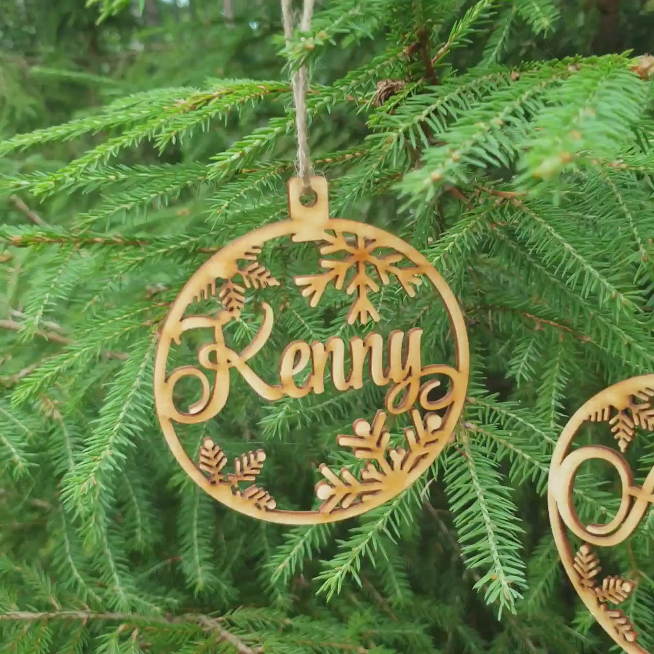 Personalized Christmas Plywood Ornament - Customized Decoration Gift