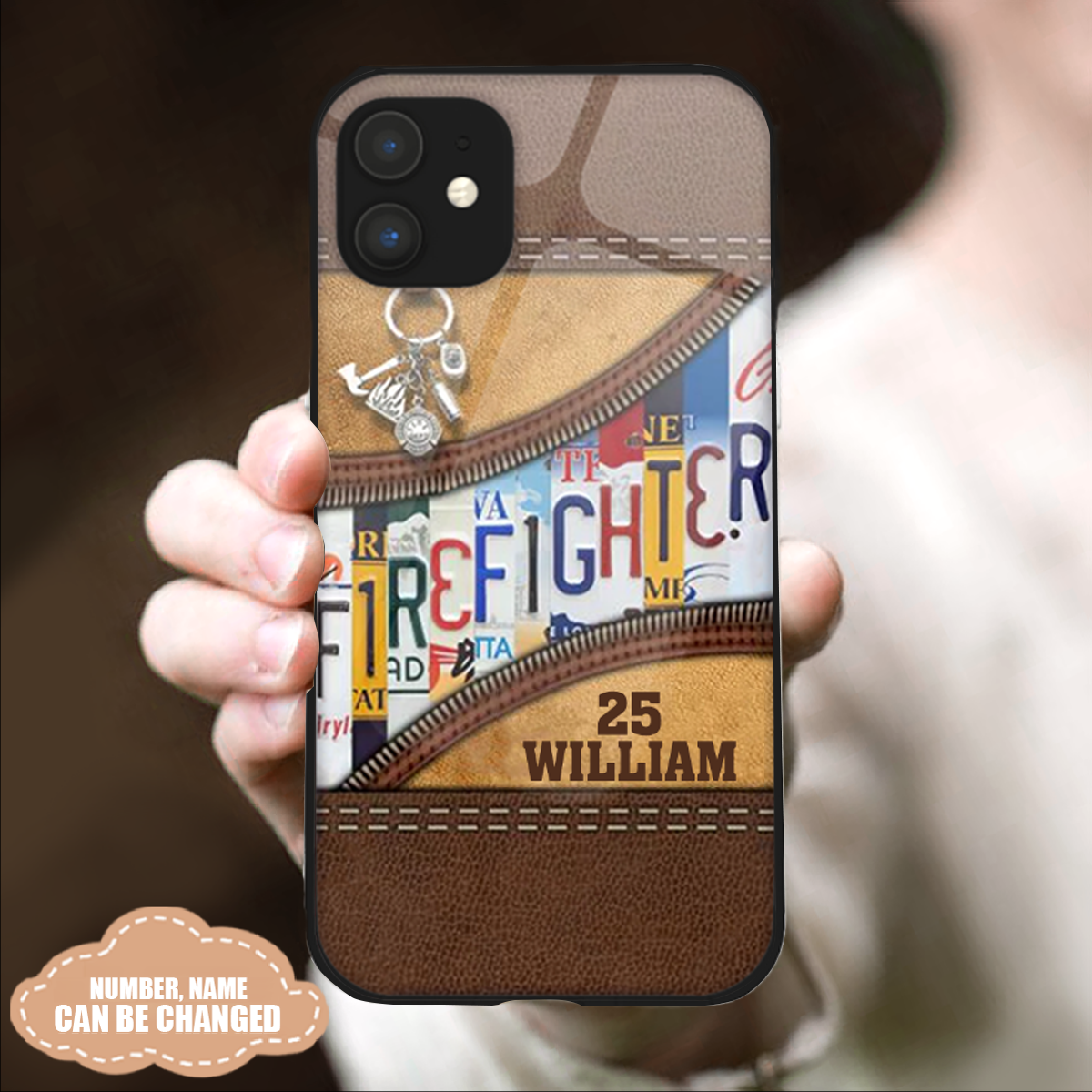 Firefighter Personalized Glass Phone Case 8