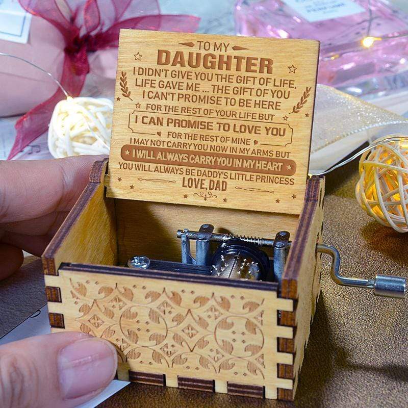 Dad to Daughter - I Will Always Carry You In My Heart - Engraved Music Box