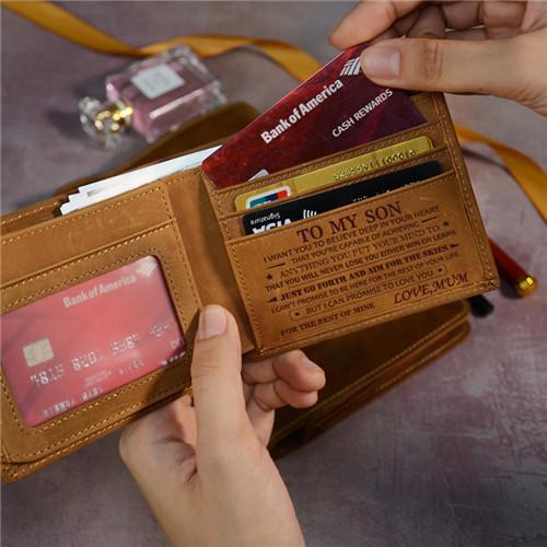 Mum To Son - Never Lose - Genuine Leather Wallet