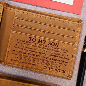 Mum To Son - Never Lose - Genuine Leather Wallet