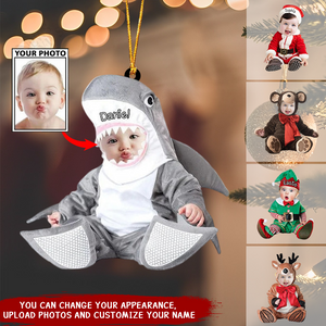 Personalized Photo Baby Christmas Ornament - Custom Gift For New Baby First Christmas Ornament