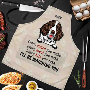 Every Snack You Make I Will Be Watching You Funny Personalized Dog Apron