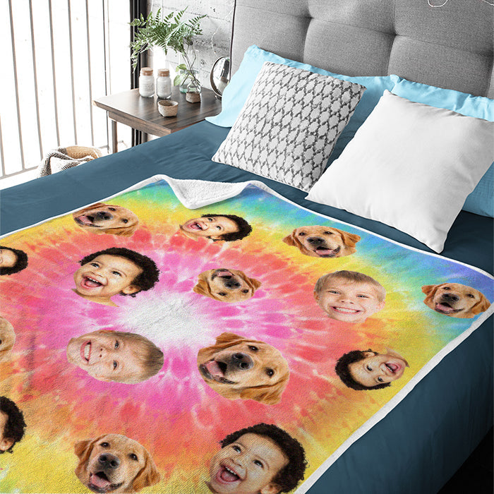 Colorful Life - Personalized Custom Blanket - Upload Image, Gift For Family, Christmas Gift