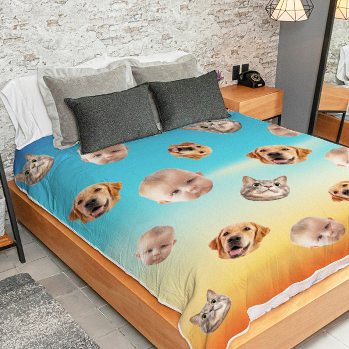 Colorful Life - Personalized Custom Blanket - Upload Image, Gift For Family, Christmas Gift