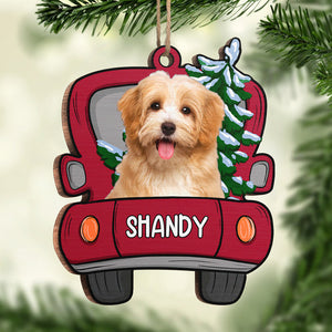 Woof You A Merry Christmas, Parents - Personalized Custom Car Shaped Photo Christmas Ornament - Upload Image, Gift For Pet Lovers, Christmas Gift