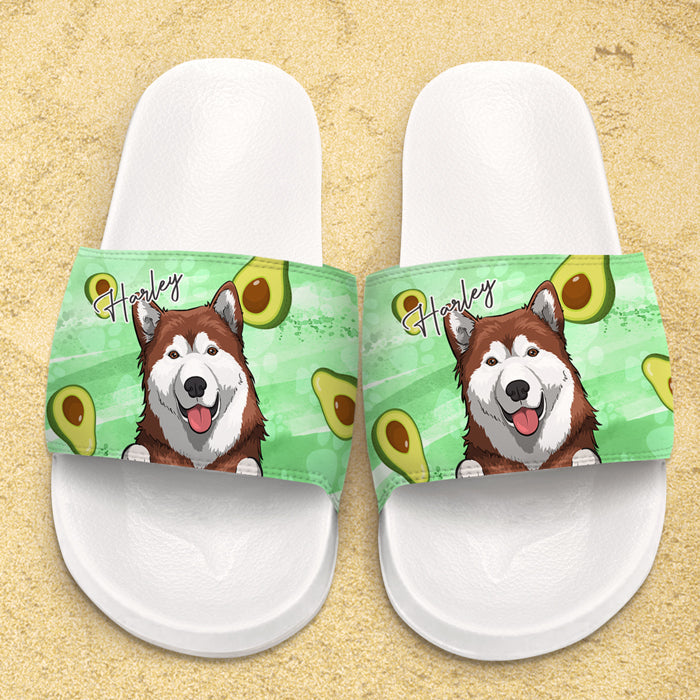 My Fur Baby - Personalized Slide Sandals, Slippers - Gift For Pet Lovers