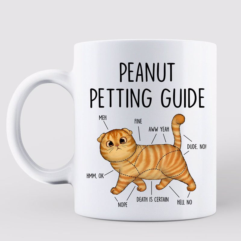 Fluffy Cat Petting Guide Personalized Mug