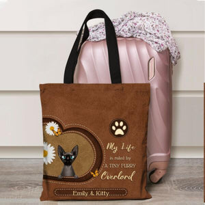 My Life Is Ruled By A Tiny Furry Overlord Personalized Tote Bag Gift For Dogs and Cats Lover