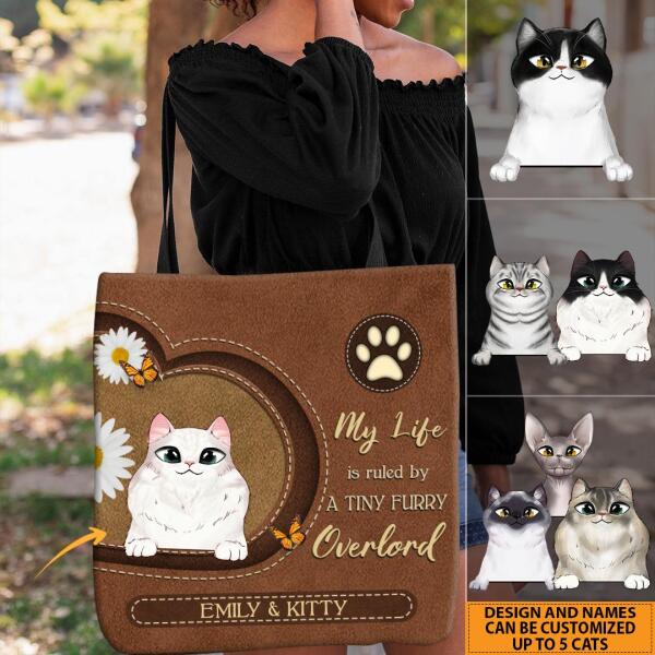 My Life Is Ruled By A Tiny Furry Overlord Personalized Tote Bag Gift For Dogs and Cats Lover