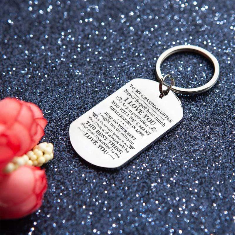 To My Granddaughter - Just Do Your Best - Inspirational Keychain