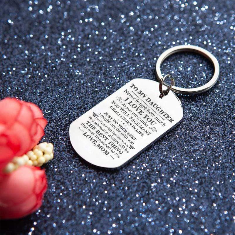 Mom To Daughter- Just Do Your Best - Inspirational Keychain
