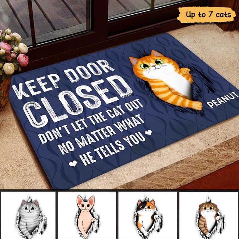 Don't Let The Cats Out - Funny Personalized Cat Decorative Mat