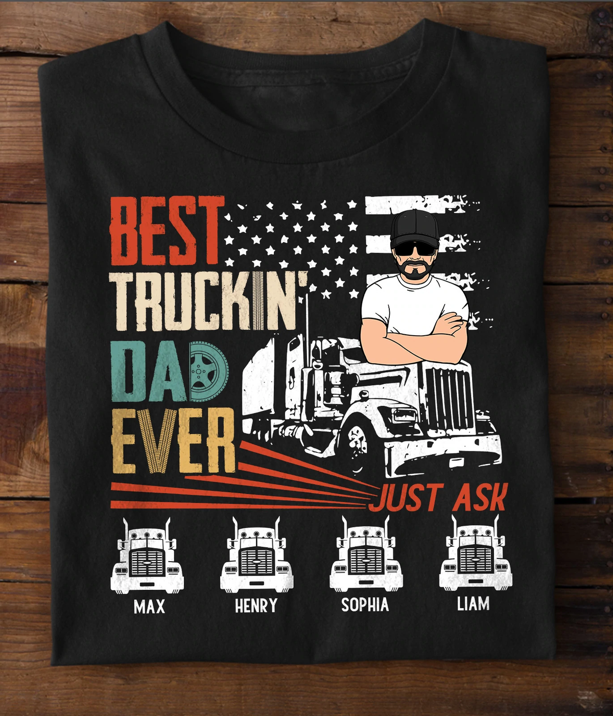 Gift For Father Trucker Personalized T-shirt