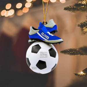Personalized Football with Shoes Flat Ornament - Gift For Football Soccer Lovers