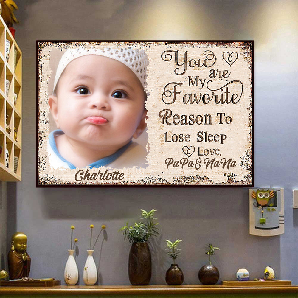 You are My Favorite Reason to Lose Sleep - Upload Image - Personalized Horizontal Poster