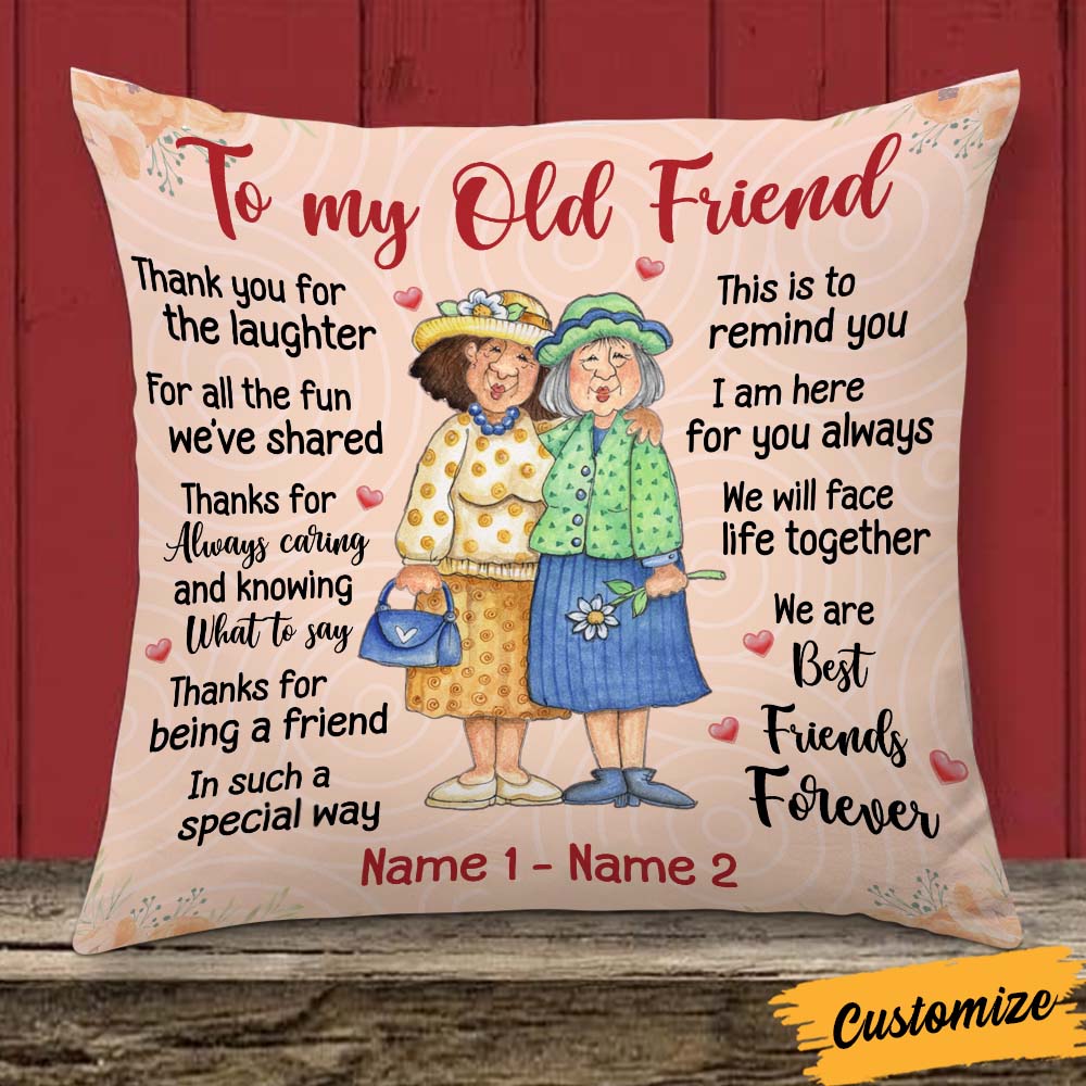 Personalized Old Friends Pillow cover