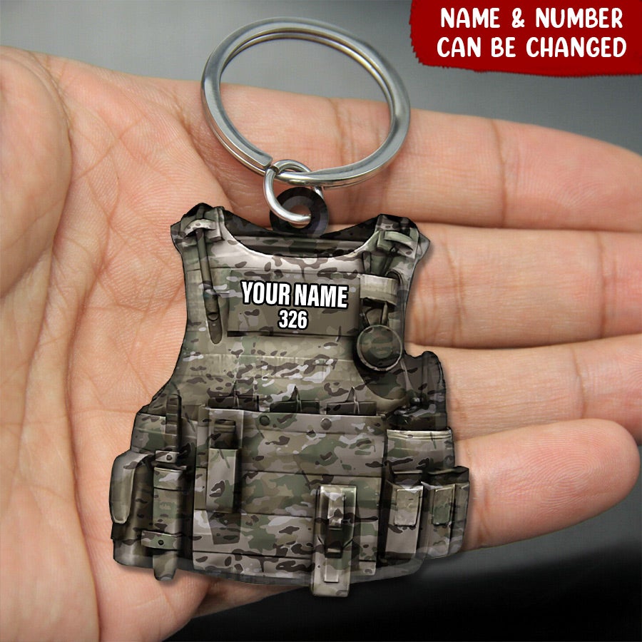 Personalized Acrylic Tactical Vest Keychain