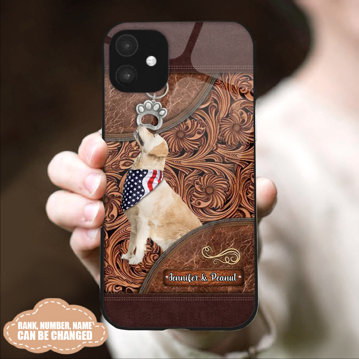 Dog With Flower Pattern Personalized Phone Case - Gift For Dog Lovers