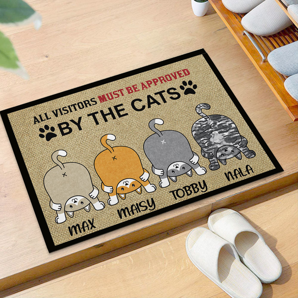All Visitors Must Be Approved By Cats - Funny Doormat For Cat Lovers