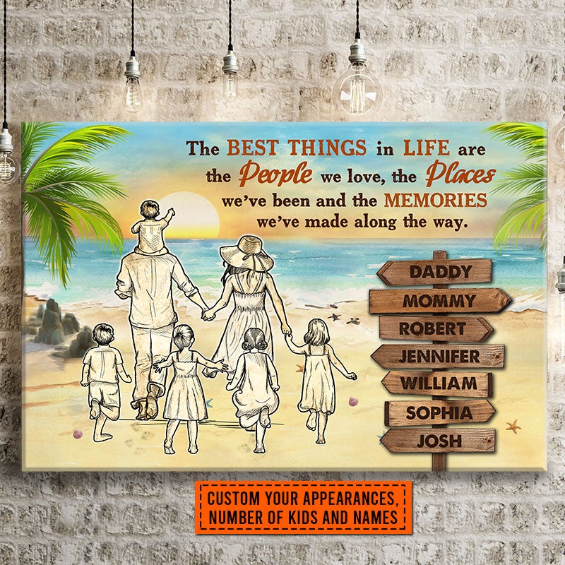 Beach Family The Places We've Been Custom Canvas, Personalized Canvas, Family Gift