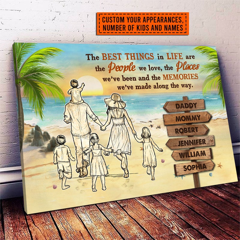 Beach Family The Places We've Been Custom Canvas, Personalized Canvas, Family Gift