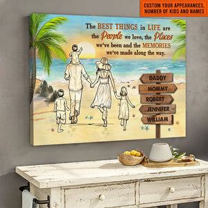 Beach Family The Places We've Been Custom Canvas, Personalized Canvas, Family Gift