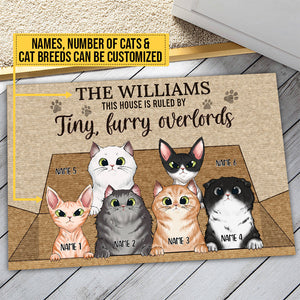 Cat Tiny Furry Overlords Custom Doormat, Funny Cat Doormat, Home Decor, Cat Lovers Gift