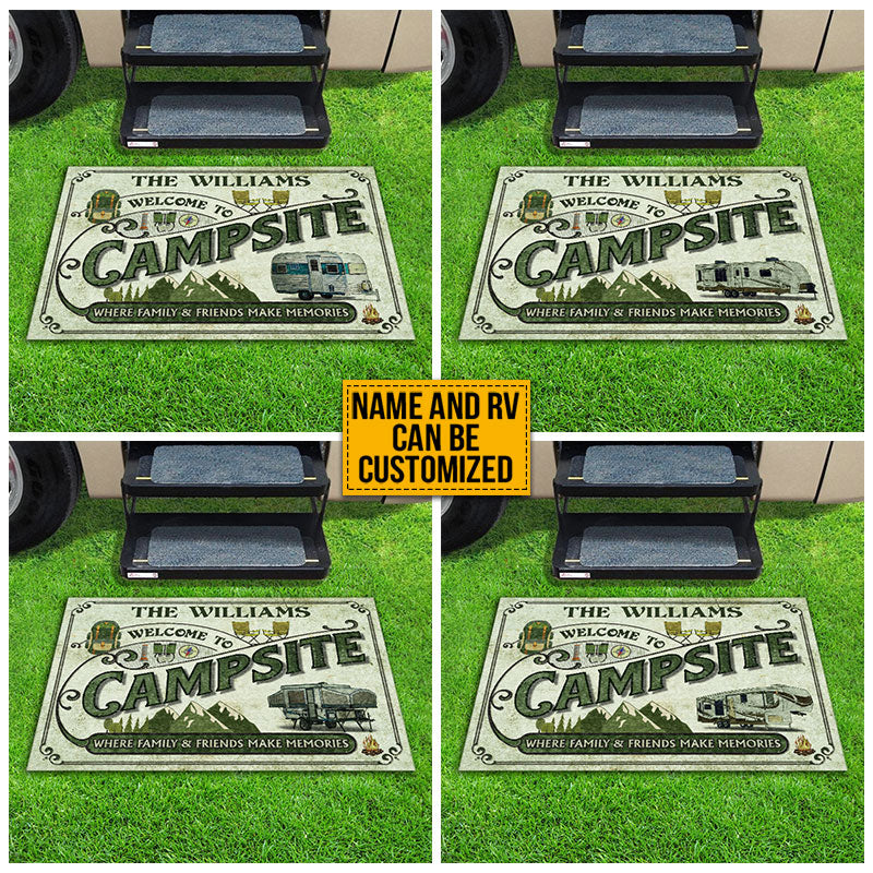 Camping Welcome To Campsite Custom Doormat - Conzoll