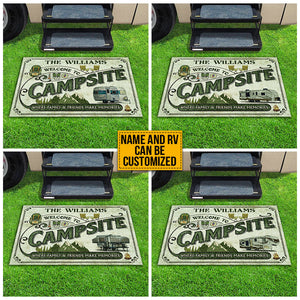 Camping Welcome To Campsite Custom Doormat