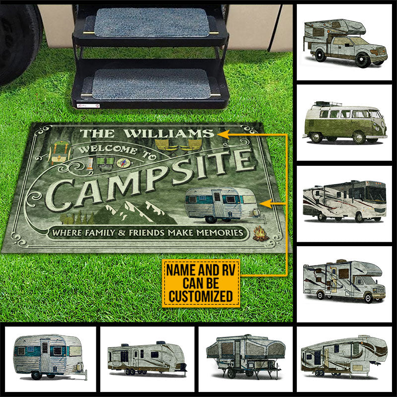 Camping Welcome To Campsite Custom Doormat