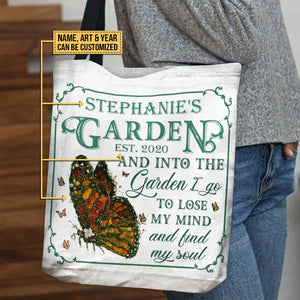 Garden Floral Art Gardener Plant Lover Find My Soul Custom Tote Bag