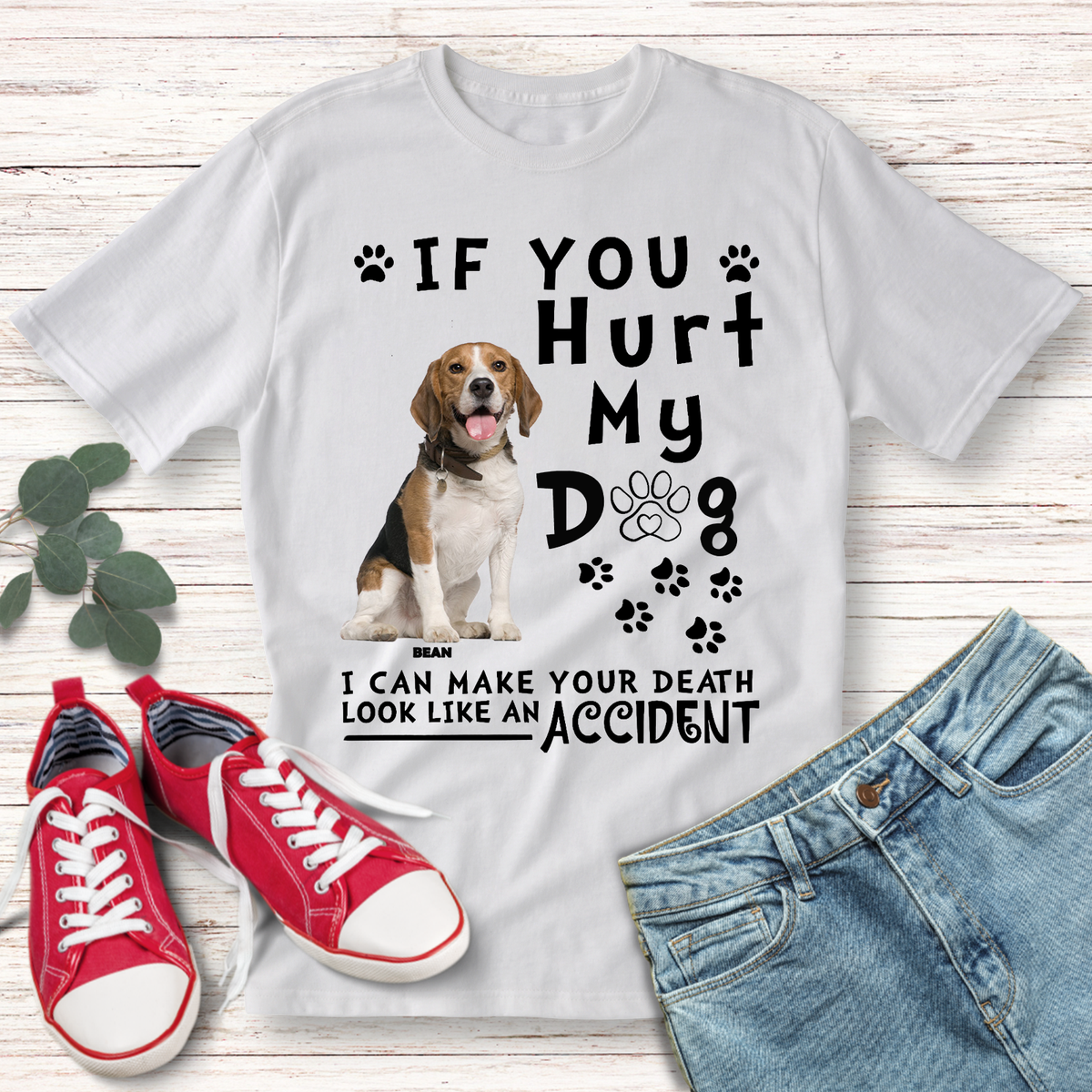 Custom Photo If You Hurt My Dog T-shirt - Gift for Dog Lovers