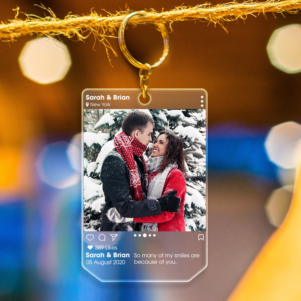 Instagram Post Personalized Valentine Gift Acrylic Keychain