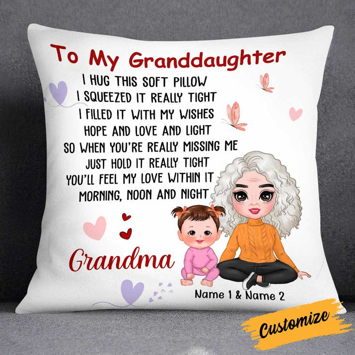 Personalized Mom Grandma To Daughter Granddaughter Son Grandson Hug This Pillow