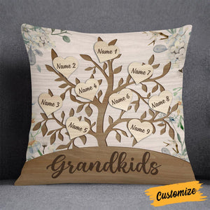 Personalized Mom Grandma Family Tree Pillow
